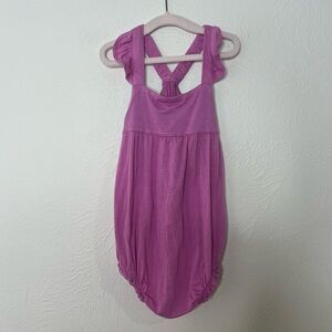 Posh Peanut Bamboo Bubble Romper Purple Crossback Sleeveless Gathered Size 2T